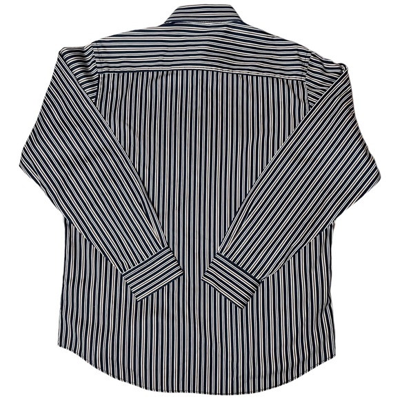 Bugatchi Uomo Classic Fit Mens Gold Striped Long Sleeve Button Up Shirt Size M - Picture 3 of 4